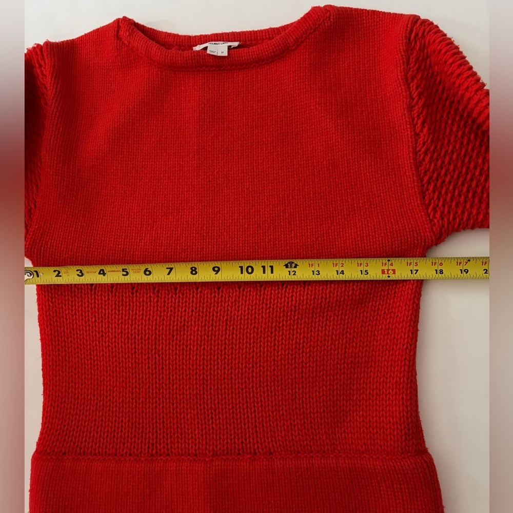 Helmut Lang Sweater Red Chunky Wool Opacity Intarsia Sweater size Small - Picture 9 of 13